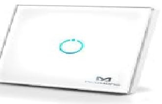 MCO Home Z-Wave Glass Touch Panel Switch, 1 relay, MH-S311, White