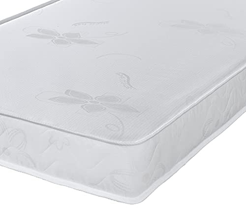 eXtreme comfort ltd Haze 4 Inch Shorty Foam Mattress with Damask Cover, Lightweight & Ideal for Kids, Guest Beds & Bunk Beds. UK Made, Rolled & Boxed (75x175x10cm)