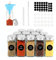 MXTIMWAN Set da 12 Barattoli per Spezie, Contenitori per Spezie in Vetro con Tappo Vite, Barattoli Spezie, 120ml, Rettangolari, Barattoli Cucina con Imbuto, Etichette, Spazzola di Pulizia, Penna