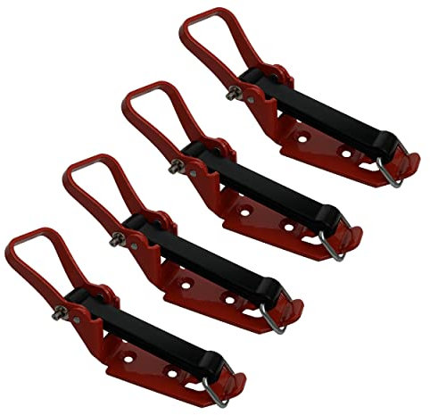 4 x 80 mm shovel holder, broom holder, axe holder, load securing (red)