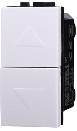 ETTROIT LB1204 Pulsante Doppio Interbloccato Saliscendi 10A Bianco Compatibile Con Bticino Living Light