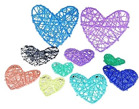 TOPBATHY 10St Rattan-Herz-Ornament Krawatte für Hunde rustikale Herzkränze Weinrebenkränze zum Basteln Sport Löwenhut Wohnkultur Dekor hochzeitsdeko Liebe schmücken Sepak Takraw Bambus
