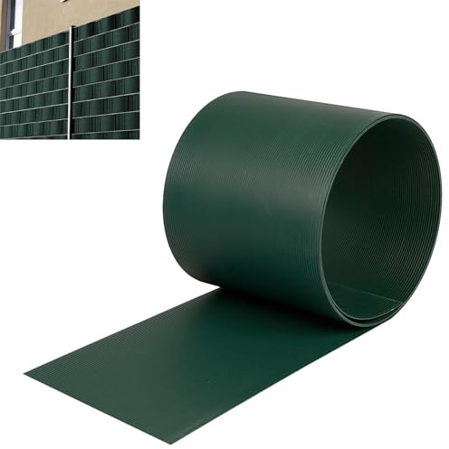LARS360 Lot de 10 bandes brise-vue en PVC rigide - Brise-vue - Clôture à double fil - Pour clôture de jardin et balcon - 2,5 m x 19 cm - Vert