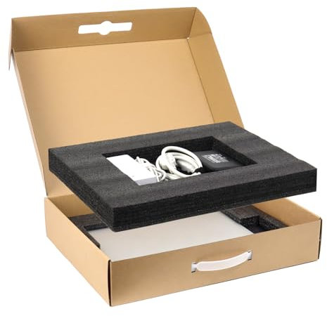 DEZIBOX Laptop Shipping Box with Foam, Secure Cardboard Laptop Box for Shipping, Fit Most 13-17 In Notebook Computer Packing