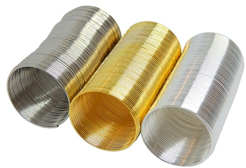 Perlin 300 Windungen Memory Wire Spiraldraht Metall Spirale 2cm Memory-Perlendraht 3 Farben Set für Fingerringe Armband Ringe für Schmuckherstellung