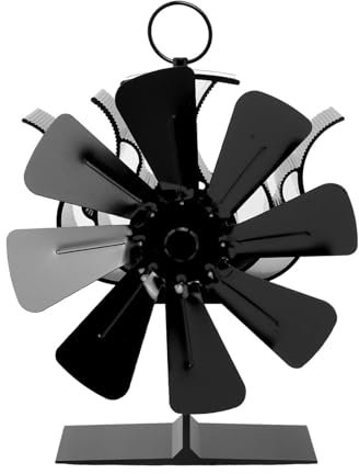 HBALDTEDC Burner Fan Silent, 8 Blades Heat Powered Fireplace Fan Quiet Safe Burning Stove Fan Efficient Heat Distribution For Home Firewood Log Wood Burner(8 Blades 1pcs)