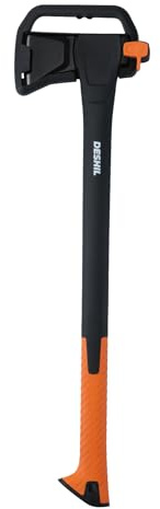 X25 Wood Splitting Axe, 28” Camping Outdoor Hatchet for Wood Splitting and Kindling, Forged Carbon Steel Heat Treated Hand Maul Tool, Nylon Hollow Handle Shock Reduction Handle