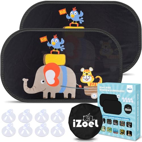iZoeL Parasol Coche Bebé Elefante Protector Solar para Coche Parasol para Niños Bebé Protección UV
