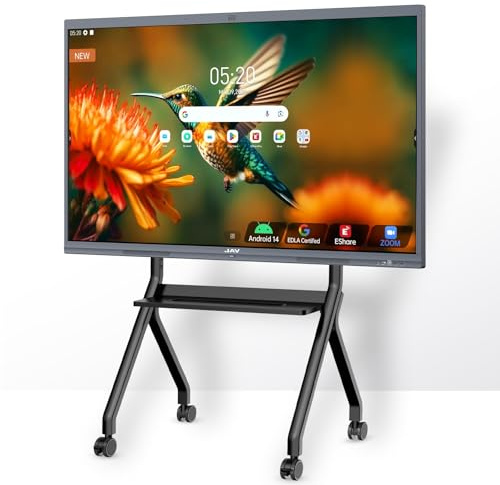 JAV 55 Smart Board Pro Google EDLA Certified 4K UHD Interactive Whiteboard for Classroom Office All-in-One Touchscreen Display with 48MP AI Camera 100W Soundbar Android 14 8+128GB Wall Mount Included