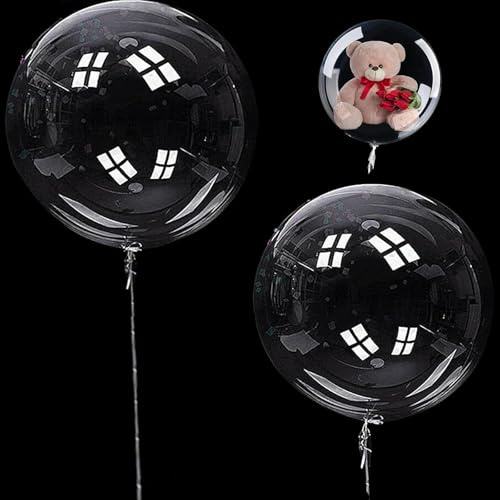 12 Stück 61 cm transparente Bobo-Ballons, klarer, runder Kristallballon, befüllbar, klarer Luftballon, für Kindergeburtstag, Party, Fotoshooting, DIY, Party, Hochzeit, Jahrestag, Festival, Dekoration