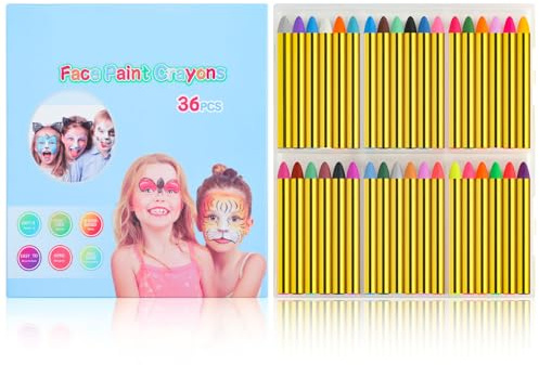 Set trucco bambini con 36 colori a base d’acqua – Valigetta trucco bambina perfetta per Carnevale, Halloween feste – Pittura facciale delicata e lavabile per trucca bimbi e body painting colori.