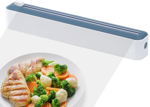 Distributeur de Film Alimentaire Avec Coupeur - Distributeur de Papier d'Aluminium Rechargeable - Boîte de Distribution Manuelle à Coupe Rapide pour Conservation des Aliments Papier Ciré et Film