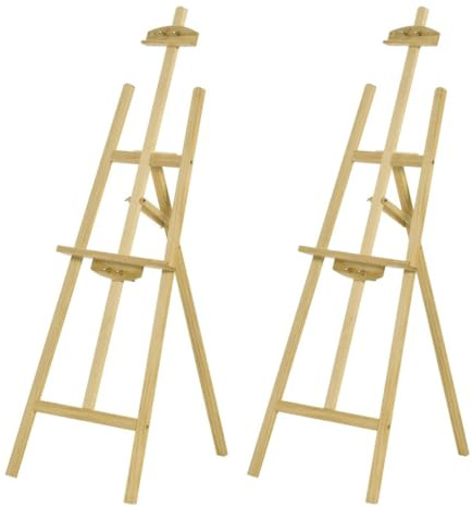 Caballete Pintura, Altura Regulable hasta 175 cm, Pack 2 unidades | Trípode Estable con Refuerzo Metálico, Plegable y Fácil de Transportar, Niños y Adultos