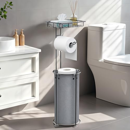 Lewondr Porte-Papier Toilette Indépendant, Gris