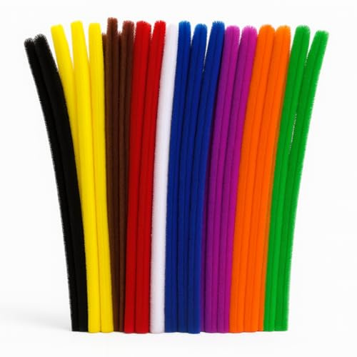 Springboard Giant Pipe Cleaners 30cm (50 Pack), Extra-Wide Soft Chenille Stems for Kids Creative Crafts, EYFS Models & Sensory Play