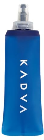 KADVA – Flasque Souple d’Hydratation Flowbie 250 ml en TPU Bleu avec Embout à Mordre, Compatible Gilet pour Course, Randonnée et Vélo