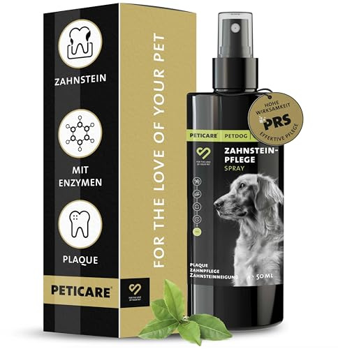 Peticare Spray de Cuidado Dental para Perros | Fórmula enzimática para apoyar la higiene bucal y Reducir acumulaciones | Sin Cepillado, Aliento Fresco, Base Natural | petDog Care 2119