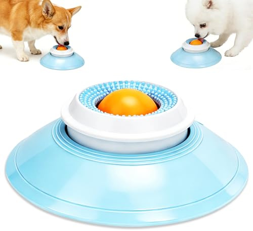 AIDUCHO Lick Bowl, Balle à Lécher pour Chien avec Boule Rotative Intégrée, en Polypropylène, pour Chiots, Chats Alimentation Lente Nourriture Liquide et Semi-Humide, Jouet pour Chien (Lot de 1)