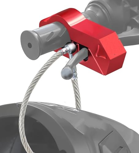 Lenkradkralle Motorrad-Lenkerschloss, Motorrad-Helmschloss, Bremsschloss, Anti-Diebstahl-Griffschloss, Combo-Sicherheitsausrüstung für Fahrräder Lenkradsperre(Red)