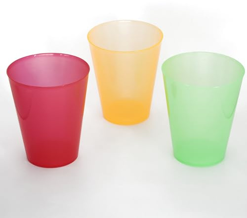 VASOFORO™ Vasos de Fiesta Reutilizables 500 ml Pack Rojo Ámbar Verde