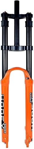 CFDZCP Fahrradgabeln DH Mountainbike Downhill Federgabel, 26 27,5 29 Zoll XC MTB Luftgabel, Federweg 140 Mm Doppelschulter 1/1-8 Gerade Vorderradgabel Scheibenbremse(Orange,29'')
