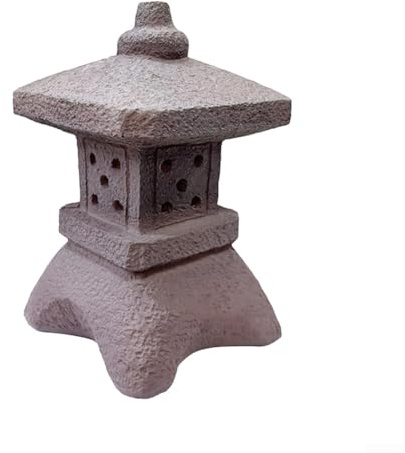Lapiglo Zen Pagoda Garden Statue with Solar LED Light, Polyresin Outdoor Lantern Pathway Lawn Patio Decor(A)