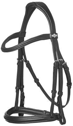 LeMieux Arika Anatomic Cavesson Bridle - Black/Silver - Cob | Soft Oiled Leather - Padded Browband - Anatomic Headpiece - Reins Sold Separately