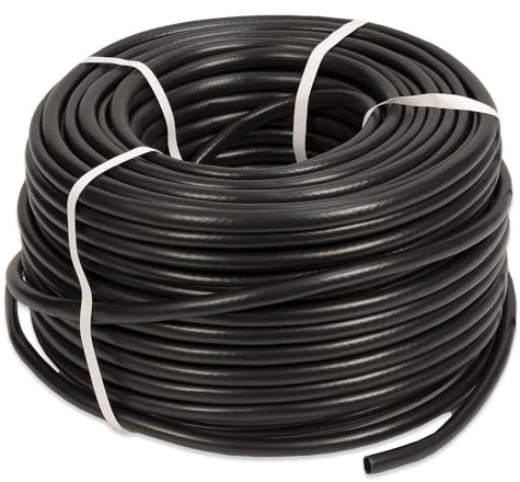 HydroSure 13mm x 100m Flexible Garden Hose Pipe, Reinforced Black Hose Pipe | Durable Reinforced Water Line for Domestic Irrigation, Kink Resistant UV Protected Outdoor Hose