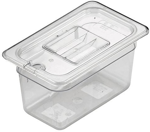Gastronorm Food Storage Container Lid, Durable Polycarbonate Dishwasher Safe BPA Free, 26.5 cm x 16.2 cm – Quarter Size, Clear