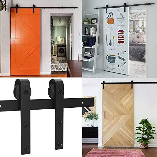 TSMST 173cm Schiebetürsystem Komplett Set für Schiebetüren Passend für eine einzelne Holztür, J-Form