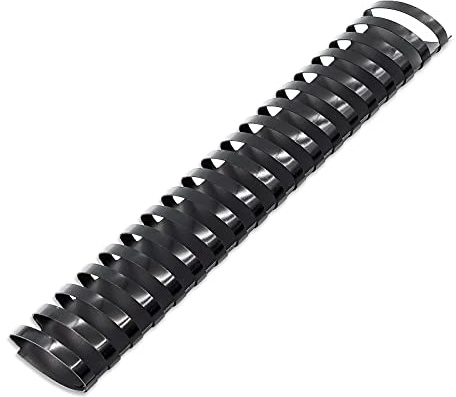 Binditek 50 Pack Plastic Binding Comb Spines, 1-1/4 Inch Diameter, 265 Sheet Capacity, 19 Ring, for Letter Size, Black, for Students and Coworkers