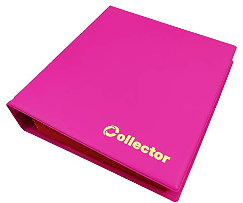 COLLECTOR Münz-Sammelalbum für 300 Verschiedene Münzen-Größen, von Großen bis Kleinen Münzen - mit Seiten und Roten Trennblättern + Index - Pastellrosa Münzalbum