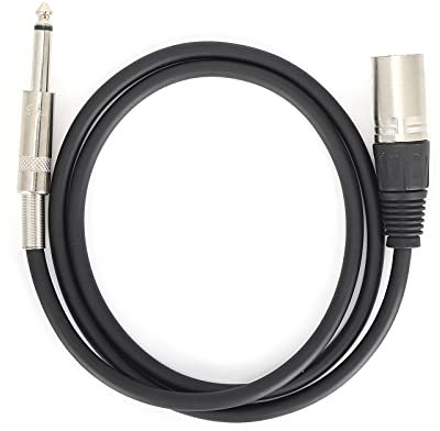 XLR Male to 1/4 Inch (6.35mm) TRS Jack Lead Balanced Signal Interconnect Cable 1/4 to XLR Patch Cable for Microphone Speaker Stage DJ(2M)