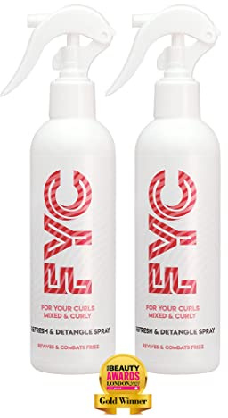 FYC For Your Curls Curl Refresh Spray Definition & Detangle 2 x 250ml | Controls Frizz and Adds Moisture, Shine and Definition with Shea Butter, Aloe Vera and Argan Oil. Paraben Free.