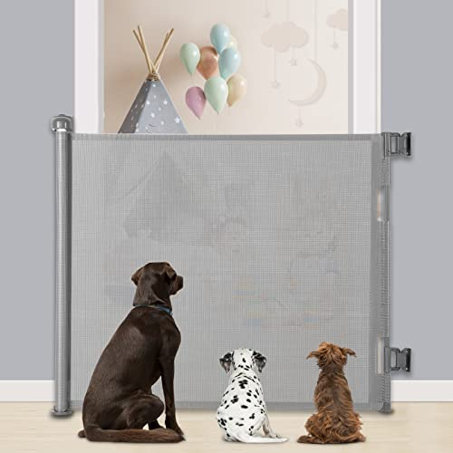 Cancelletto per Bambini Estensibile, 0-140 cm Cancello di Sicurezza Retrattile per Bambini e Animali Domestici per Scale e Corridoi Interni ed Esterni (Grigio)
