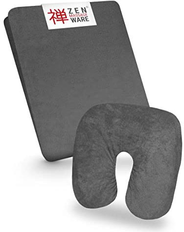 Zen — Drap Housse Table de Massage et appuie-tête — Housse Table de Massage en éponge pour Tables d'esthétique, de thérapie et de Traitement — Housse de Table Lavable à 60° (Noir)
