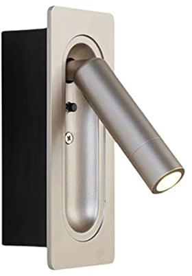 Moddeny Luz De Pared De Lectura Empotrada Simple, Aplique De Pared Giratorio De 350 ° Izquierdo Y Derecho, Focos De Pared LED De 6,69 Pulgadas, Foco De Lectura De Aluminio
