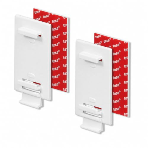 KLEMMFLEX Soporte Adhesivo Largo Para Estor Klemmfix, Doble Estor, Sin Taladrar, Para Pegar, Paquete De 2, Como Accesorios, Pieza De Repuesto Para Fijación A Ventana Fija