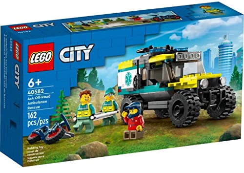 LEGO 40582 City 4x4 Off-Road Ambulance Rescue Edición Limitada 2023 Set de 6+ 162 piezas con vehículo todoterreno fresco y 3 Minfigures