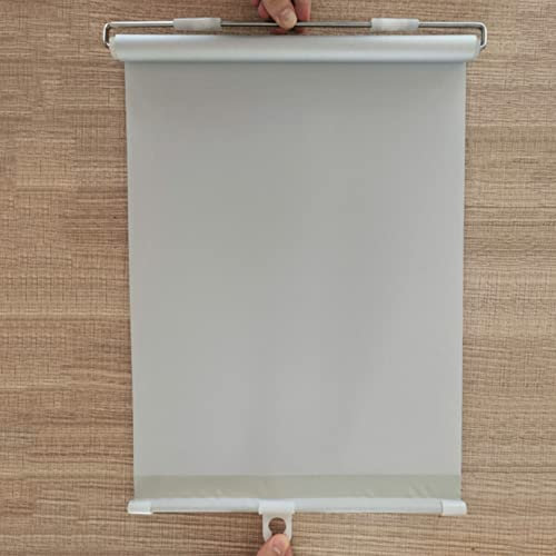 MJYDKBZ Fenster Verdunklungs Rollos Verdunkelungsrollo ohne Bohren Sonnenschutzrollos Sichtschutz und Sonnenschutz Für Fenster Und Türen Auto Badezimmer Küche Büro (27cm,Hellgrau)