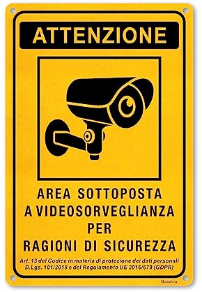 Signos Área Videovigilada por razones de seguridad, Cartel Alarma Señalizacion 20 x 30 cm (A4) Cámaras Nueva Versión GDPR Impermeables, Lavables Fácil de Instalar
