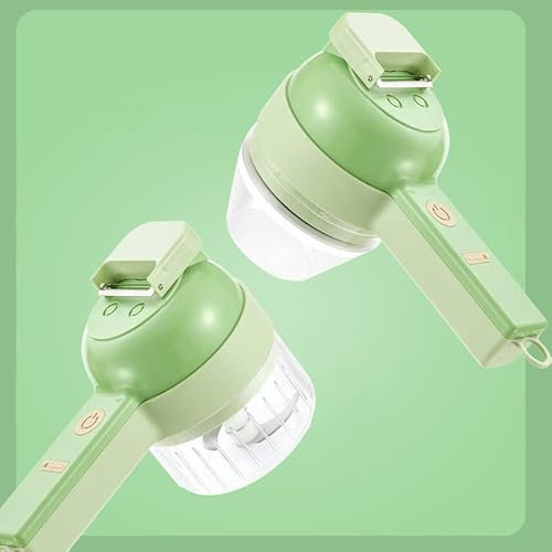 Ensemble de Trancheuses à Légumes électriques Portables 4 en 1, Coupe-légumes électriques, Hachoir sans Fil USB, Hachoir à Main pour Ail, Piment, Oignon, Céleri, Gingembre(Type 1)