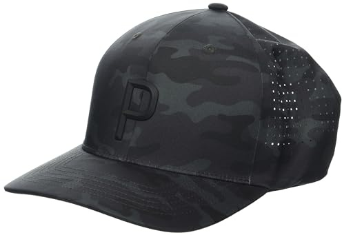 PUMA Golf Herren Camo Tech P Snapback Cap Verschluss, Puma Black-Strong Gray, Einheitsgröße