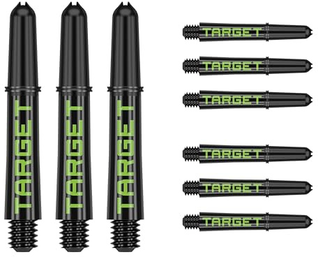 Target Darts Shaft – Target Pro Grip Tag Shaft (9er Pack) Multipack Shafts, Profi Dart Zubehör, Dart Shaft Set (7 Farbkombinationen) - In Längen Kurz/Intermediate/Medium
