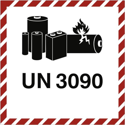 Dreifke® Gefahrzettel LITHIUM METAL BATTERY UN 3090, Folie, 100x100 mm