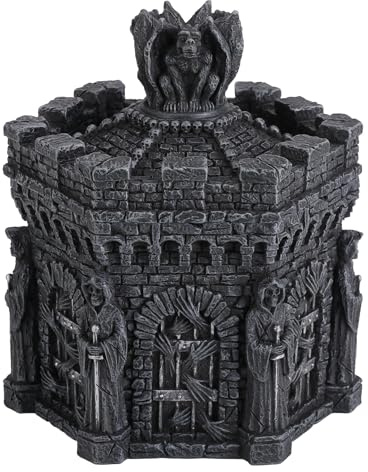 Veronese Design 5 1/4 Inches Gargoyle Hexagon Warden Of Souls Trinket Box Resin Sculpture Gothic Home Decor Desktop Organizer Pen Holder Jewelry Box