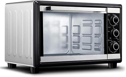 Mini horno de 30 l de temperatura ajustable de 0 a 250 ℃ y temporizador de 120 minutos de 1500 W para el hogar, parrilla de tres capas, tenedor totalmente automático, horneado luna, pastel pizza