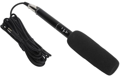 Beufee Micrófono para Entrevista con Cable, Micrófono Pequeño, Micrófono Pequeño, Micrófono con Cable, Micrófono Pequeño, Micrófono Enchufable, Micrófono para Entrevista De Mano(Longitud 28 cm.)