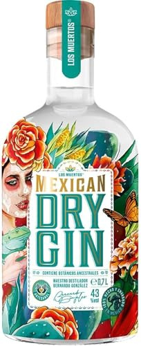 Los Muertos | Der Original Mexican Dry Gin | Handgefertigt im Herzen Jaliscos | Mehrfacher Gold Award Gewinner International Spirits Award 2023 | 700ml | 43% Vol.