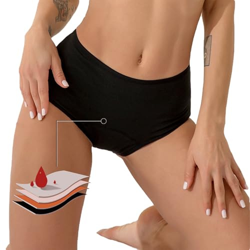 Pantalon de natation menstruel pour femme, taille haute 4 plis, étanche, pour filles et adolescentes, super absorbant, séchage rapide, pour la plage et la piscine, Noir , L
